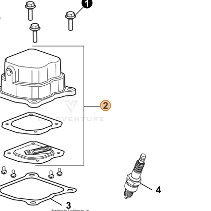 ECHO part YH458000010 — IPL diagram snippet (6x zoom, amber highlight)