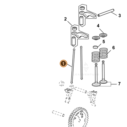 ECHO part YH458000020 — IPL diagram snippet (6x zoom, amber highlight)