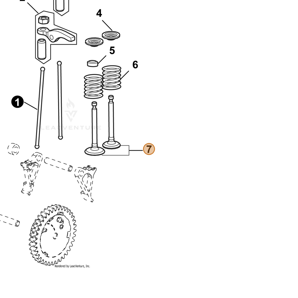 ECHO part YH458000030 — IPL diagram snippet (6x zoom, amber highlight)