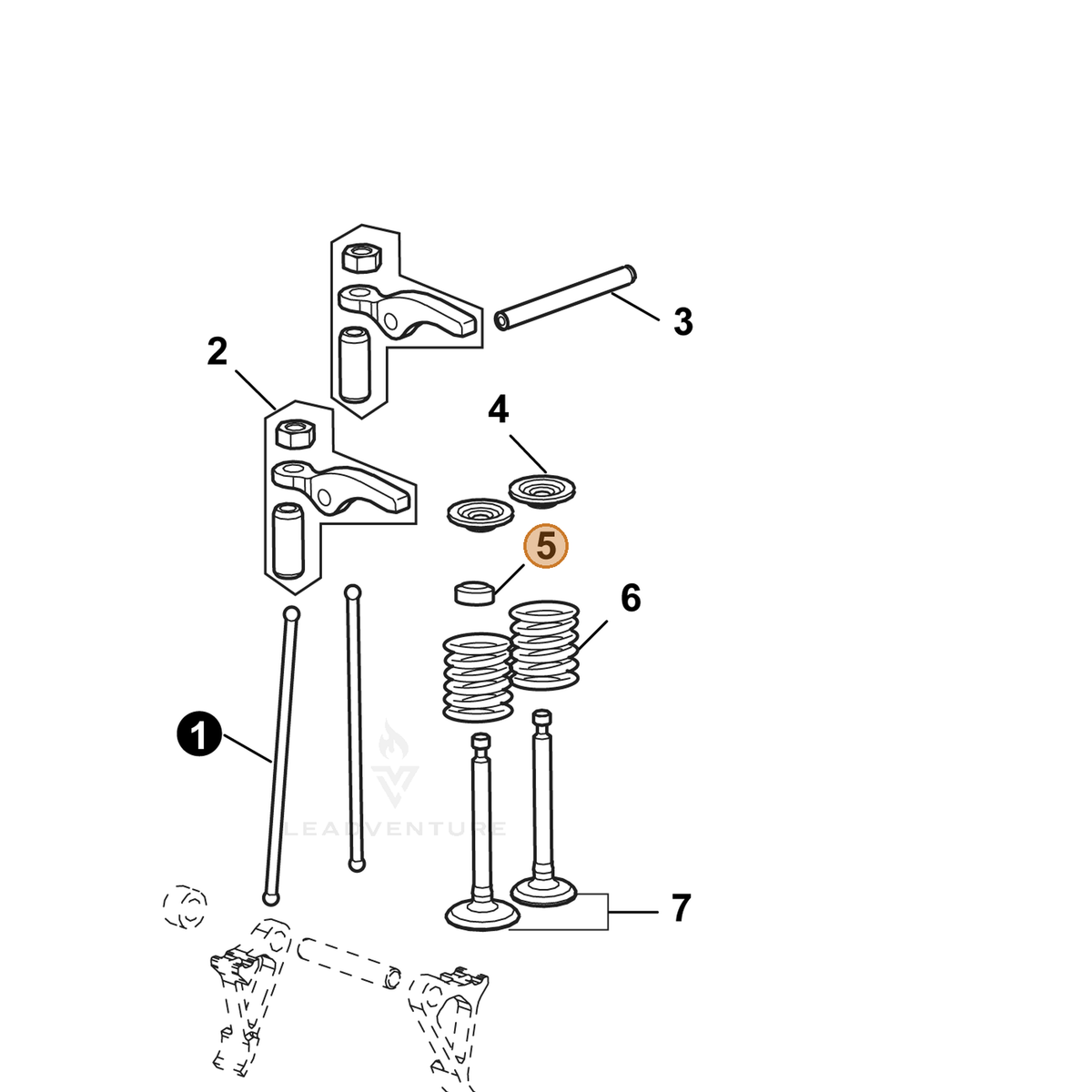 ECHO part YH458000050 — IPL diagram snippet (6x zoom, amber highlight)