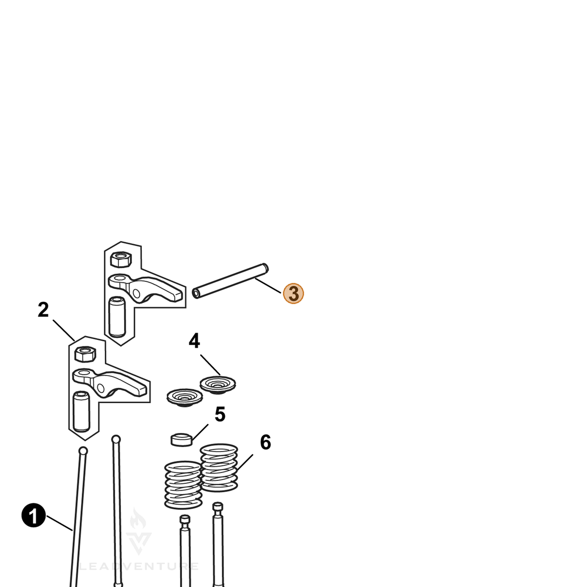 ECHO part YH458000070 — IPL diagram snippet (6x zoom, amber highlight)