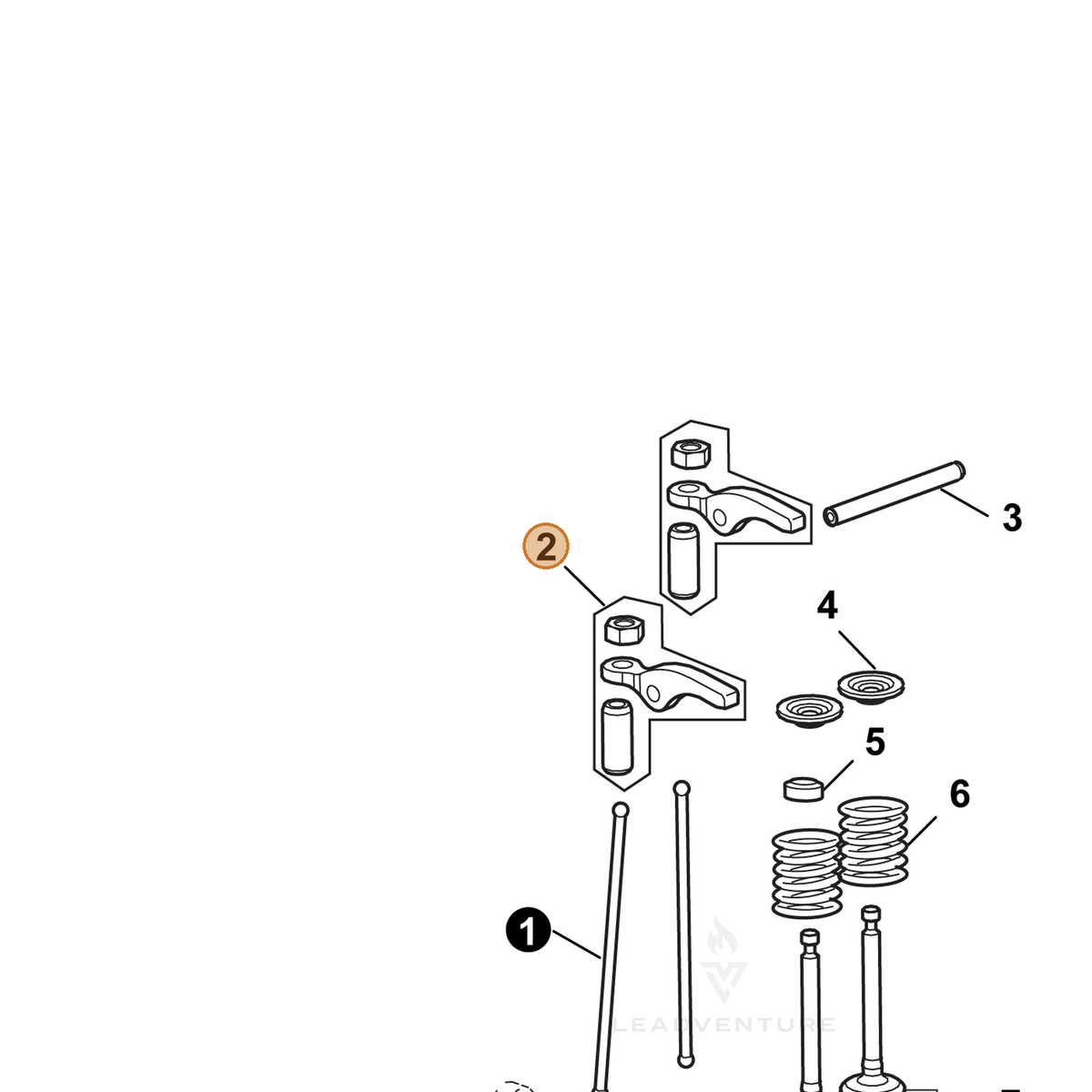 ECHO part YH458000080 — IPL diagram snippet (6x zoom, amber highlight)