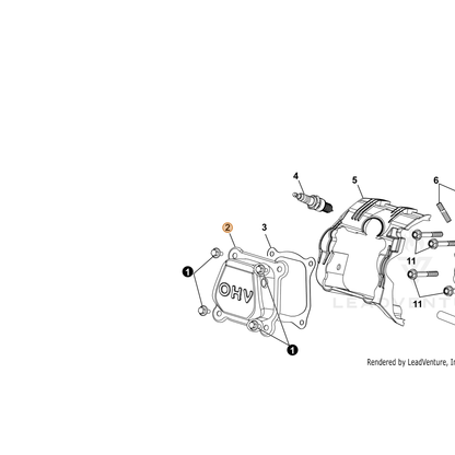 ECHO part YH458000090 — IPL diagram snippet (6x zoom, amber highlight)