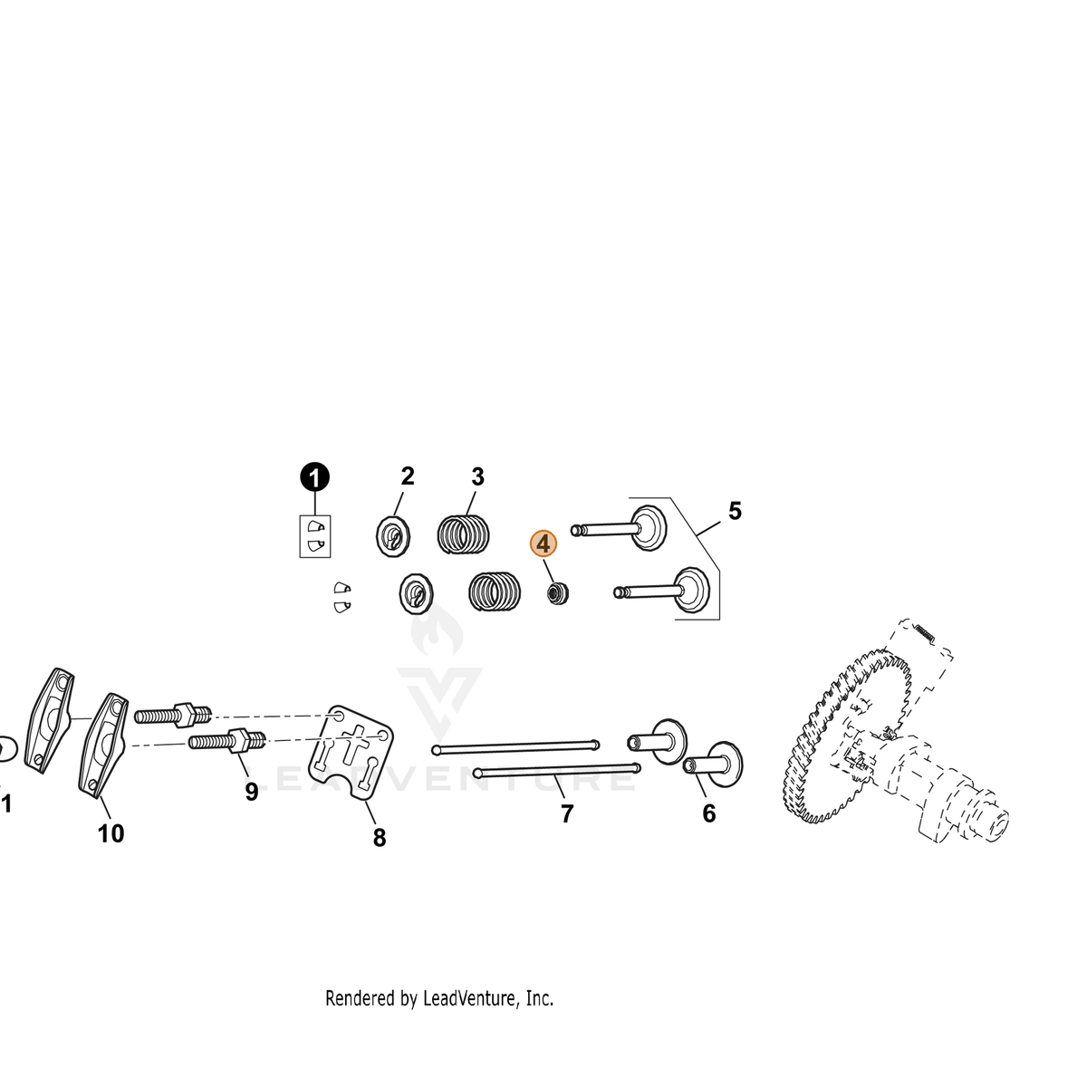 ECHO part YH458000120 — IPL diagram snippet (6x zoom, amber highlight)