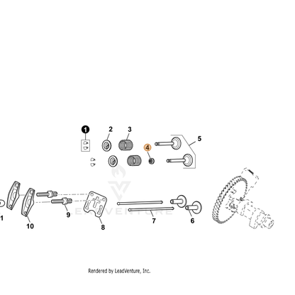 ECHO part YH458000120 — IPL diagram snippet (6x zoom, amber highlight)
