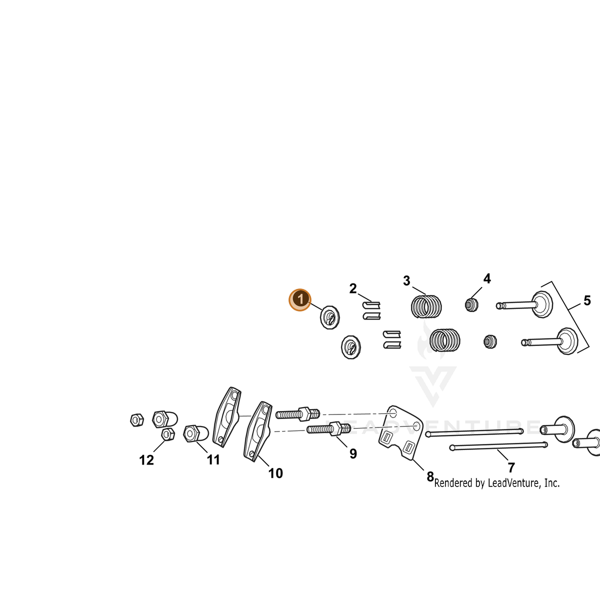 ECHO part YH458000150 — IPL diagram snippet (6x zoom, amber highlight)