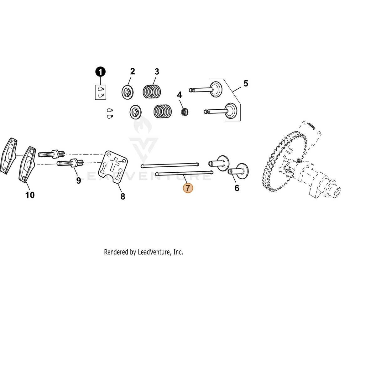 ECHO part YH458000170 — IPL diagram snippet (6x zoom, amber highlight)