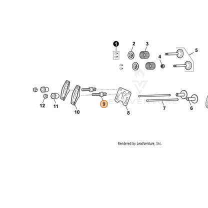 ECHO part YH458000190 — IPL diagram snippet (6x zoom, amber highlight)