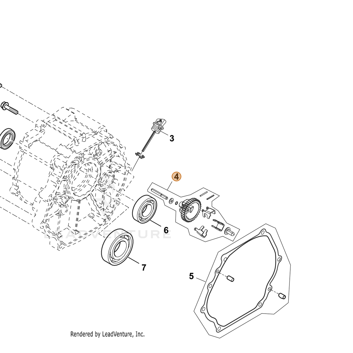 ECHO part YH458000240 — IPL diagram snippet (6x zoom, amber highlight)
