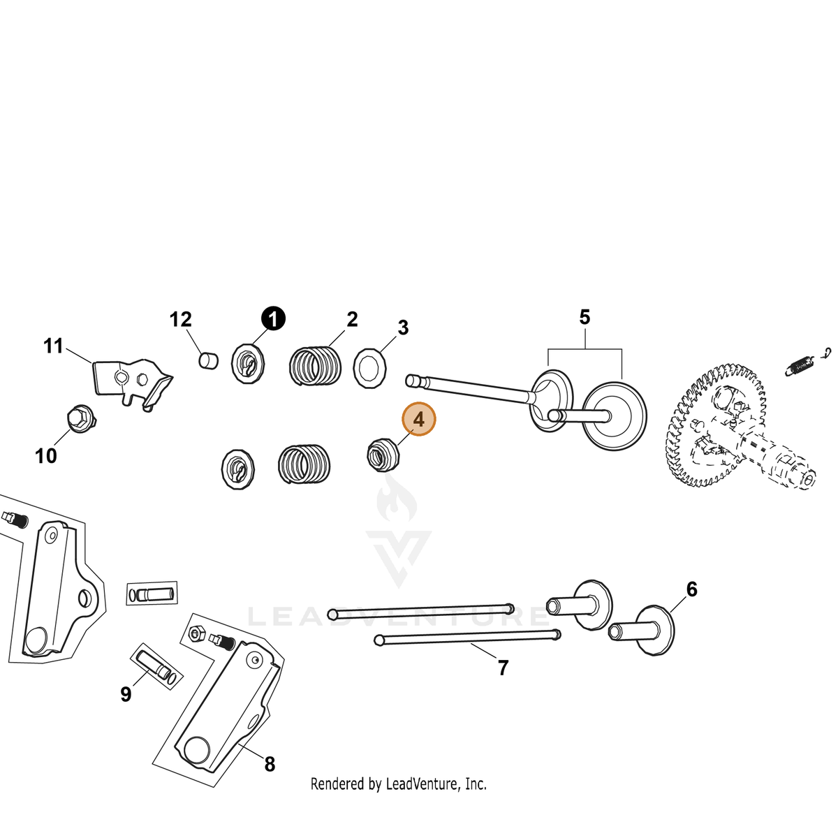ECHO part YH458000270 — IPL diagram snippet (6x zoom, amber highlight)