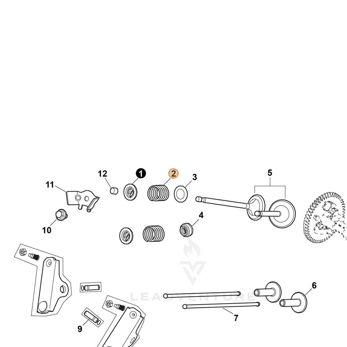 ECHO part YH458000280 — IPL diagram snippet (6x zoom, amber highlight)