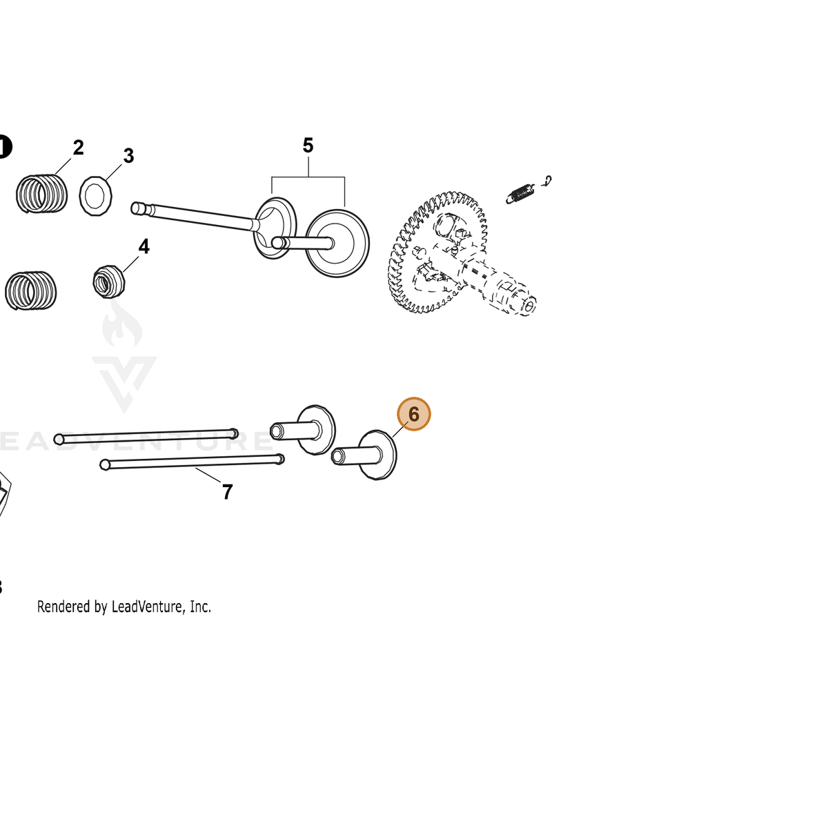 ECHO part YH458000300 — IPL diagram snippet (6x zoom, amber highlight)