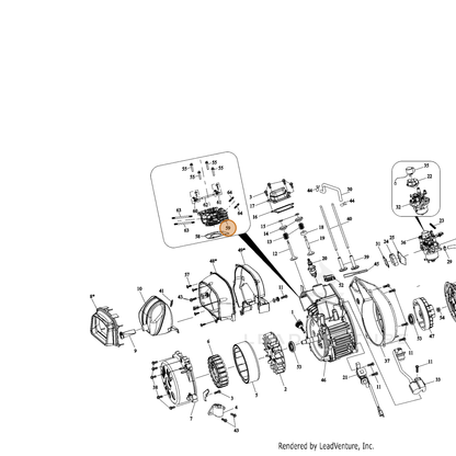 ECHO part YH458000360 — IPL diagram snippet (6x zoom, amber highlight)