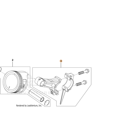 ECHO part YH458000420 — IPL diagram snippet (6x zoom, amber highlight)