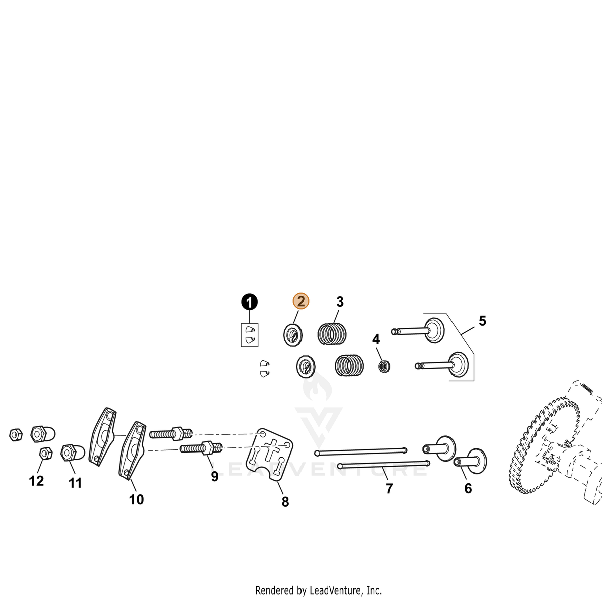 ECHO part YH458000470 — IPL diagram snippet (6x zoom, amber highlight)