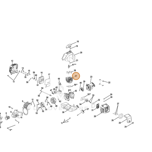 Echo part YH458000480 — IPL diagram snippet (6x zoom, amber highlight)