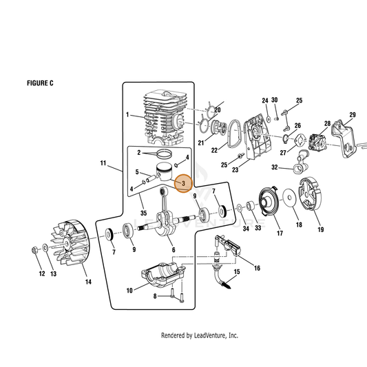 Echo part YH458000720 — IPL diagram snippet (6x zoom, amber highlight)