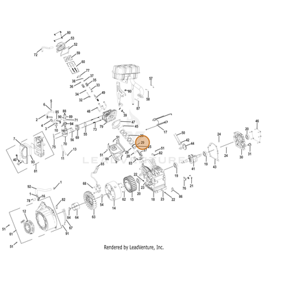 ECHO part YH458001130 — IPL diagram snippet (6x zoom, amber highlight)