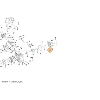 ECHO part YH458001140 — IPL diagram snippet (6x zoom, amber highlight)