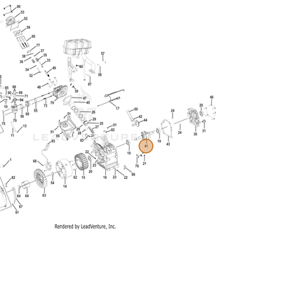 ECHO part YH458001220 — IPL diagram snippet (6x zoom, amber highlight)