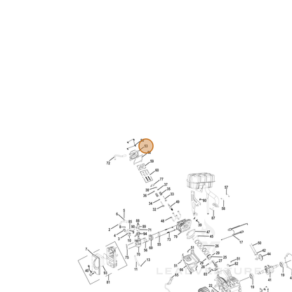 ECHO part YH458001260 — IPL diagram snippet (6x zoom, amber highlight)