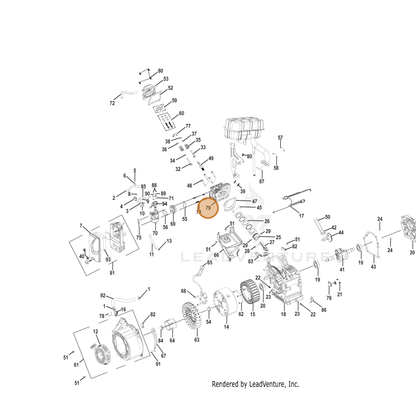 ECHO part YH458001300 — IPL diagram snippet (6x zoom, amber highlight)
