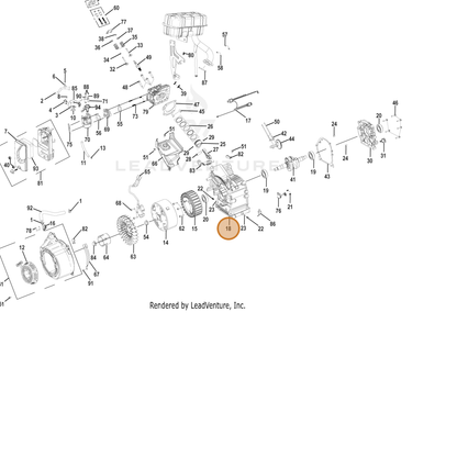 ECHO part YH458001340 — IPL diagram snippet (6x zoom, amber highlight)
