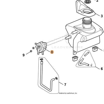 ECHO part YH459000050 — IPL diagram snippet (6x zoom, amber highlight)