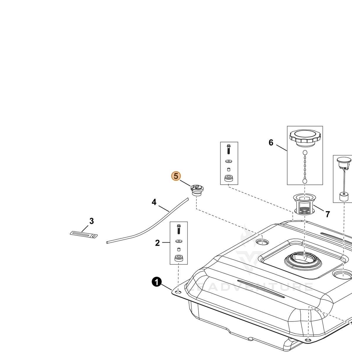 ECHO part YH459000070 — IPL diagram snippet (6x zoom, amber highlight)