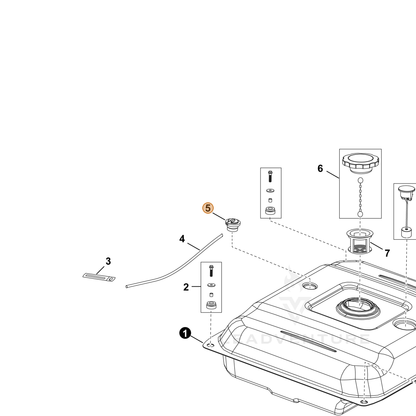 ECHO part YH459000070 — IPL diagram snippet (6x zoom, amber highlight)