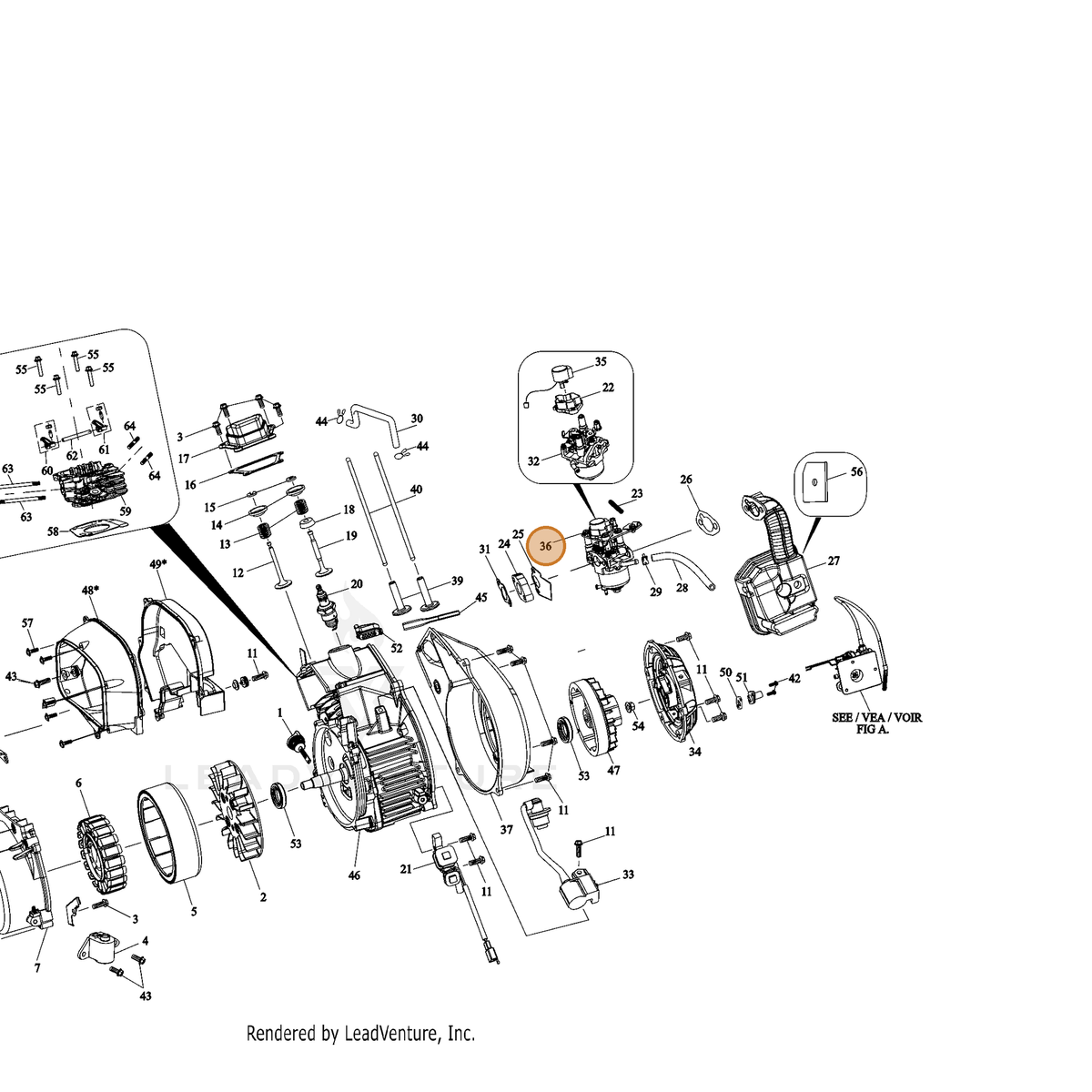 ECHO part YH459000090 — IPL diagram snippet (6x zoom, amber highlight)