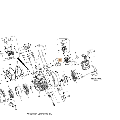 ECHO part YH459000090 — IPL diagram snippet (6x zoom, amber highlight)