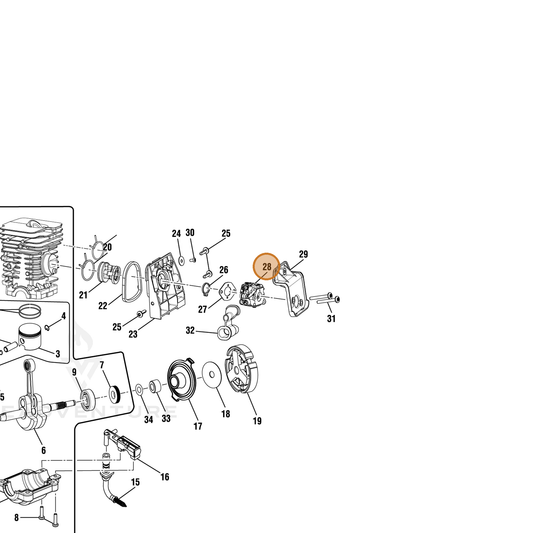 Echo part YH459000160 — IPL diagram snippet (6x zoom, amber highlight)