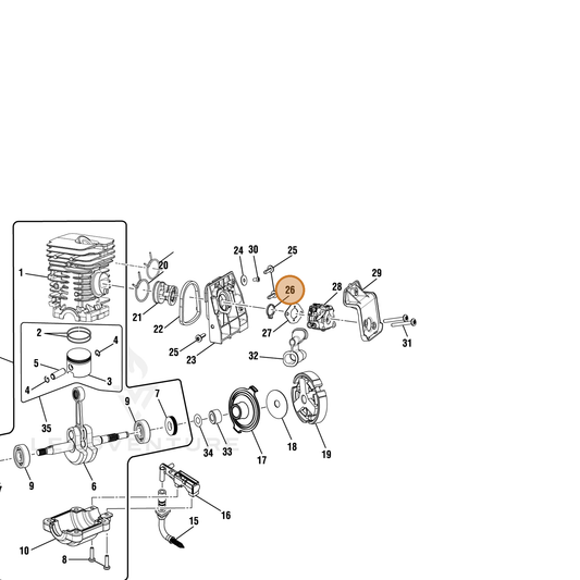 Echo part YH459000310 — IPL diagram snippet (6x zoom, amber highlight)