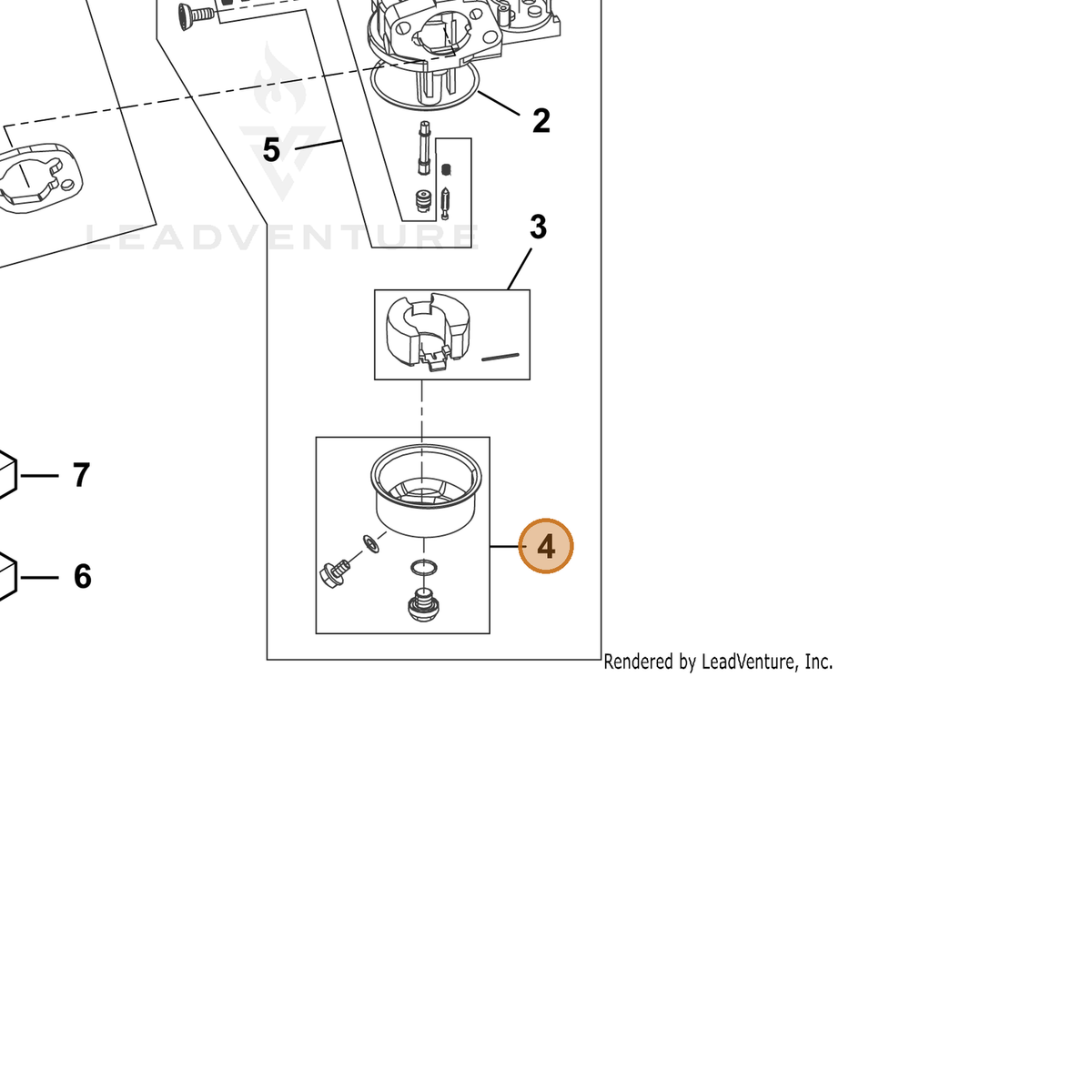 ECHO part YH459000330 — IPL diagram snippet (6x zoom, amber highlight)