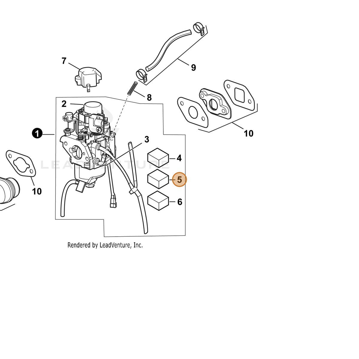 ECHO part YH459000370 — IPL diagram snippet (6x zoom, amber highlight)