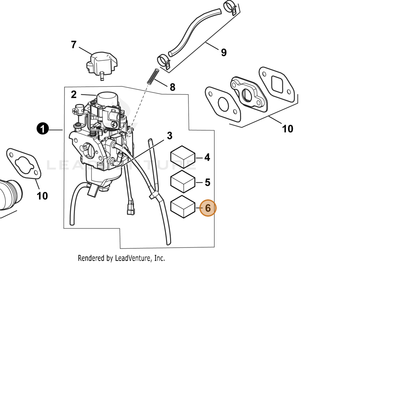 ECHO part YH459000380 — IPL diagram snippet (6x zoom, amber highlight)