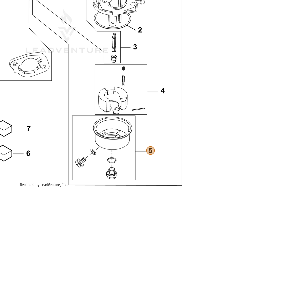 ECHO part YH459000390 — IPL diagram snippet (6x zoom, amber highlight)