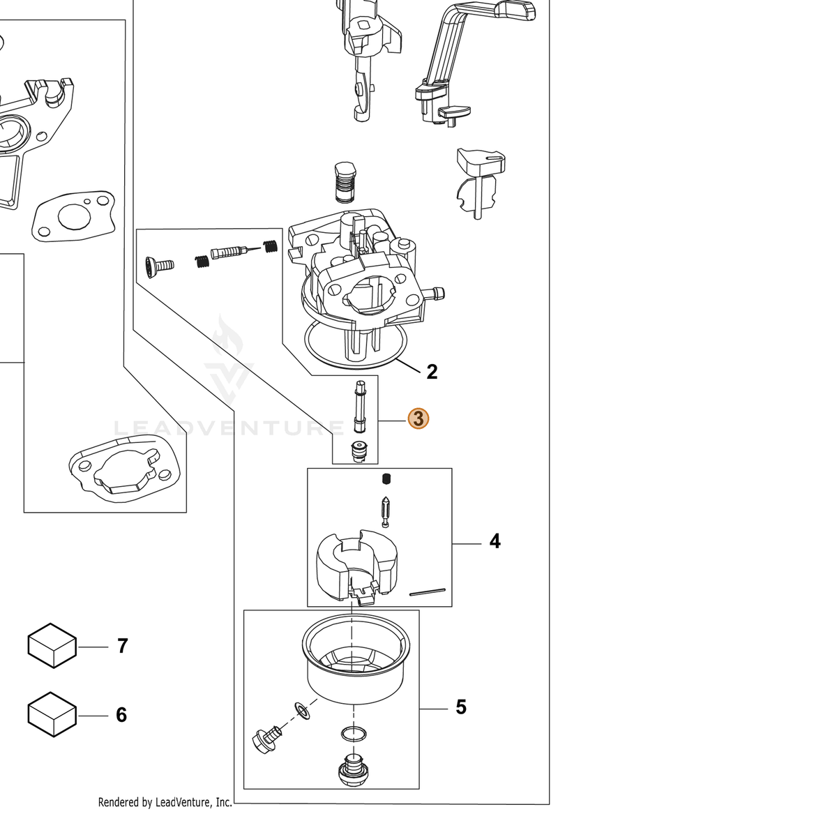 ECHO part YH459000410 — IPL diagram snippet (6x zoom, amber highlight)