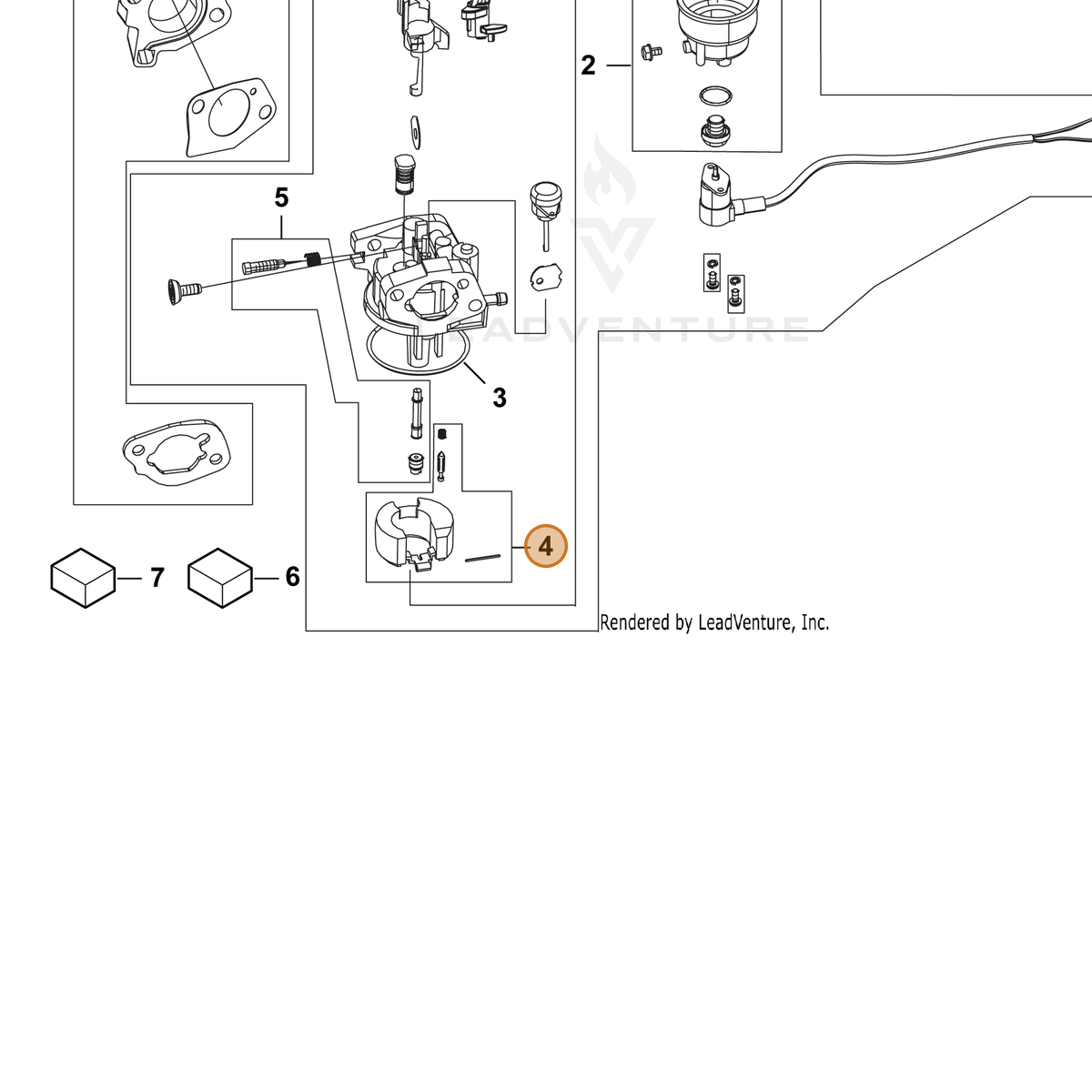 ECHO part YH459000430 — IPL diagram snippet (6x zoom, amber highlight)
