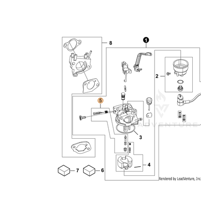ECHO part YH459000440 — IPL diagram snippet (6x zoom, amber highlight)