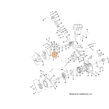 ECHO part YH459000460 — IPL diagram snippet (6x zoom, amber highlight)