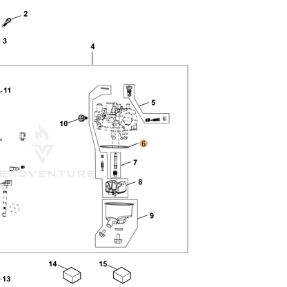 ECHO part YH459000490 — IPL diagram snippet (6x zoom, amber highlight)