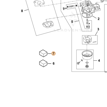 ECHO part YH459000580 — IPL diagram snippet (6x zoom, amber highlight)