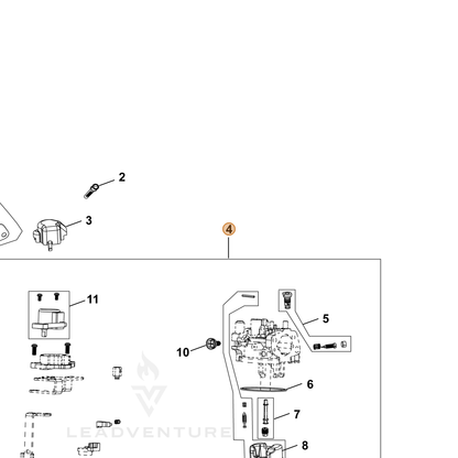 ECHO part YH459000640 — IPL diagram snippet (6x zoom, amber highlight)
