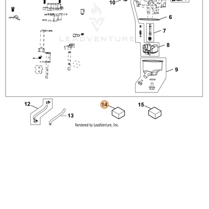 ECHO part YH459000660 — IPL diagram snippet (6x zoom, amber highlight)