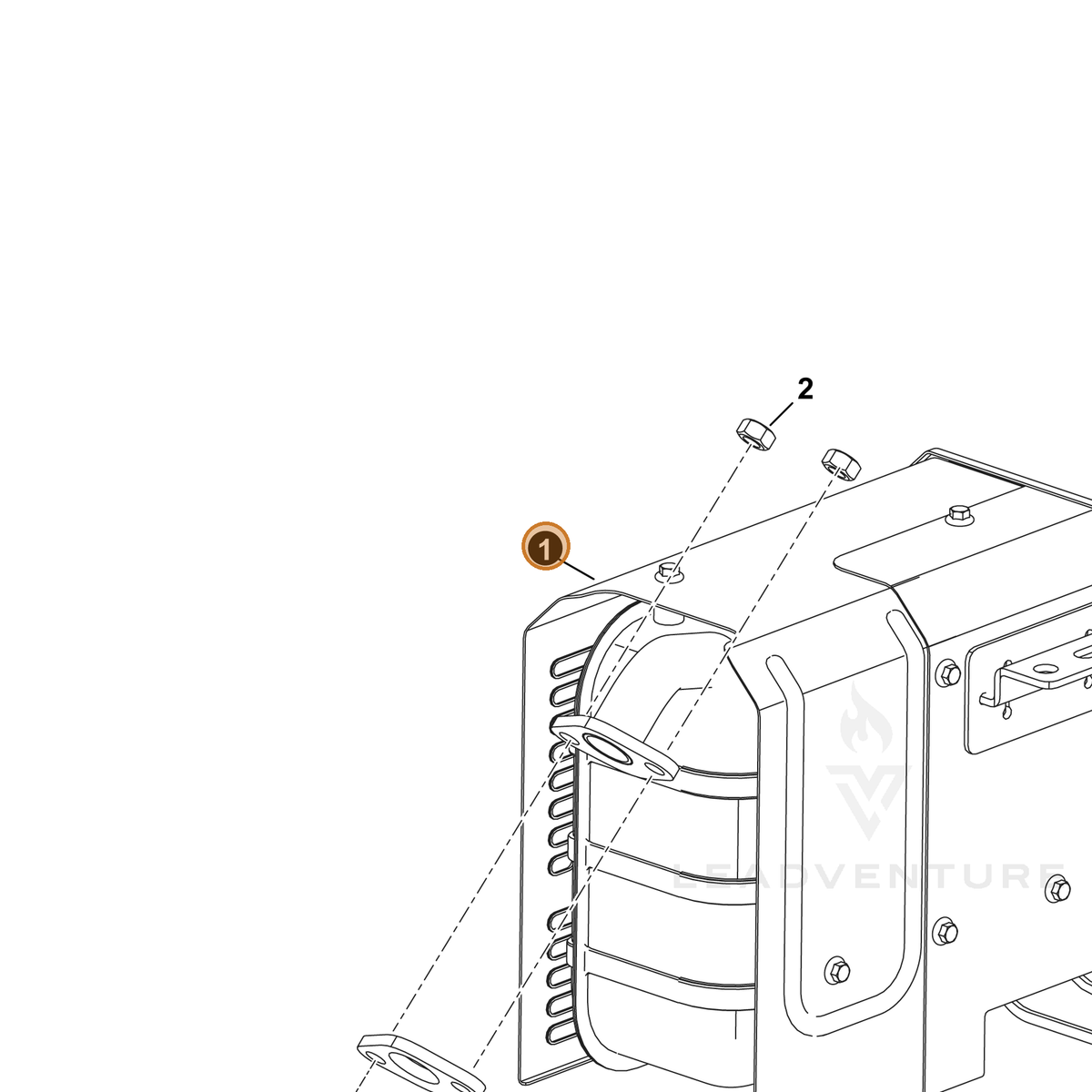 ECHO part YH460000060 — IPL diagram snippet (6x zoom, amber highlight)