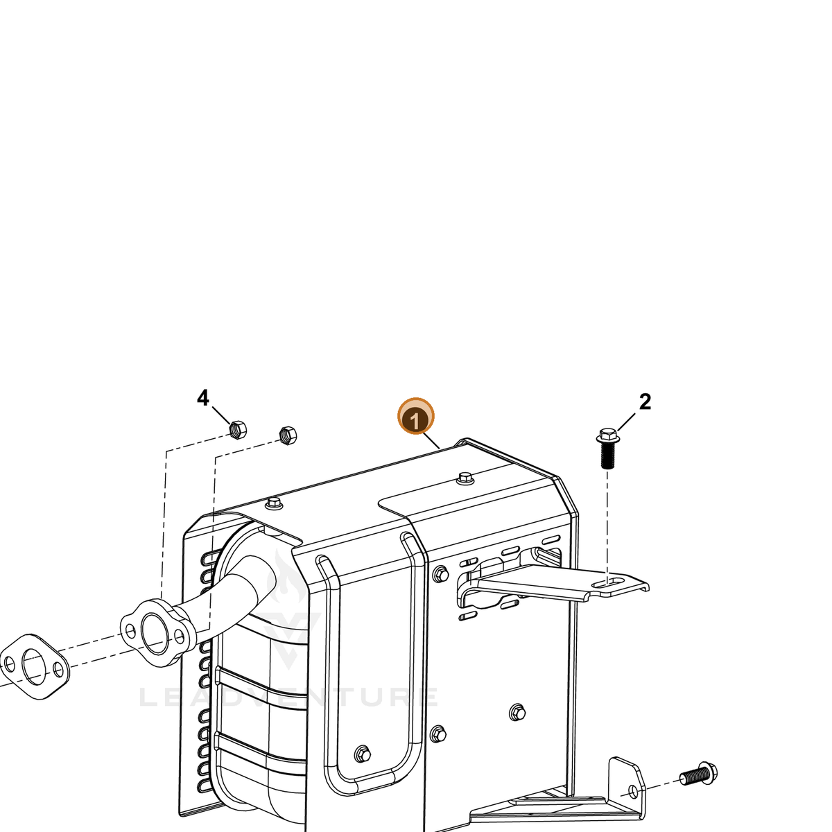 ECHO part YH460000070 — IPL diagram snippet (6x zoom, amber highlight)