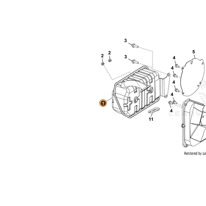 ECHO part YH460000110 — IPL diagram snippet (6x zoom, amber highlight)