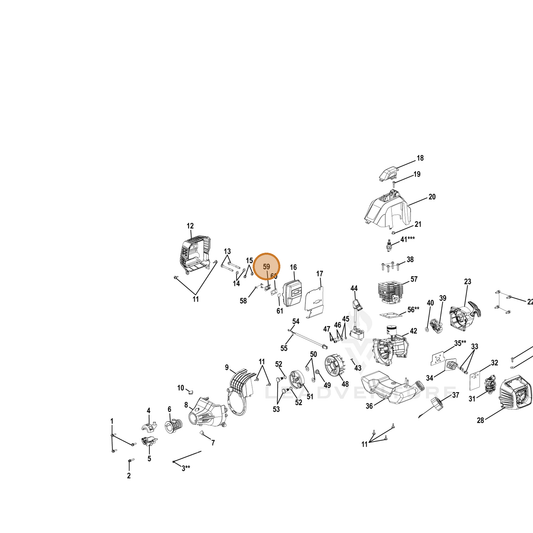 Echo part YH460000180 — IPL diagram snippet (6x zoom, amber highlight)
